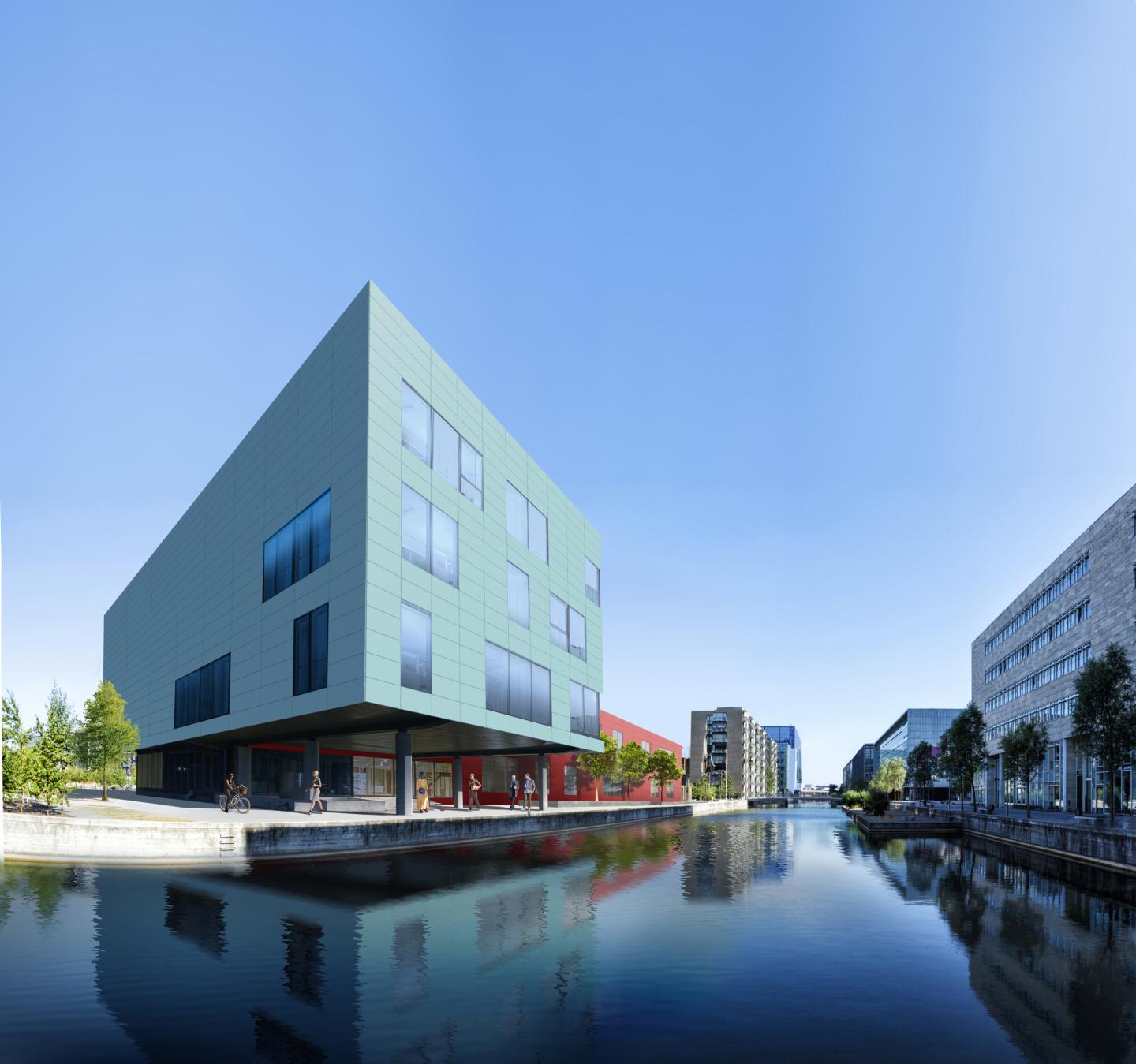 Illustrasjonsbilde av et bygg med Fixade festesystem.